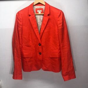 J. Crew orange linen blazer